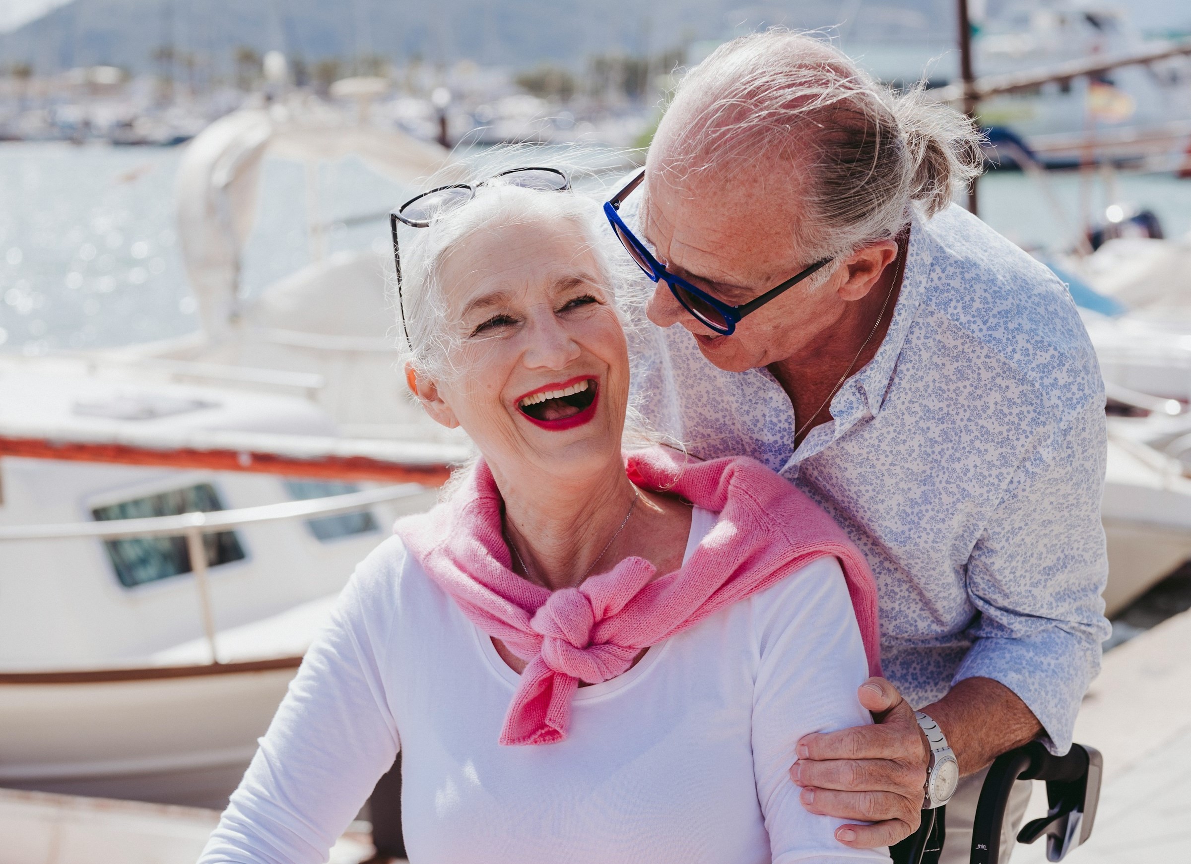 Seniors Undergoing Laugh Therapy